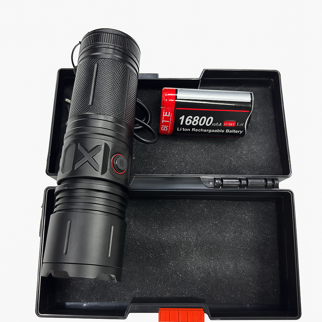 High-Power Rechargeable LED Flashlight 16800mAh – Ultra Bright, Waterproof, 5 Modes