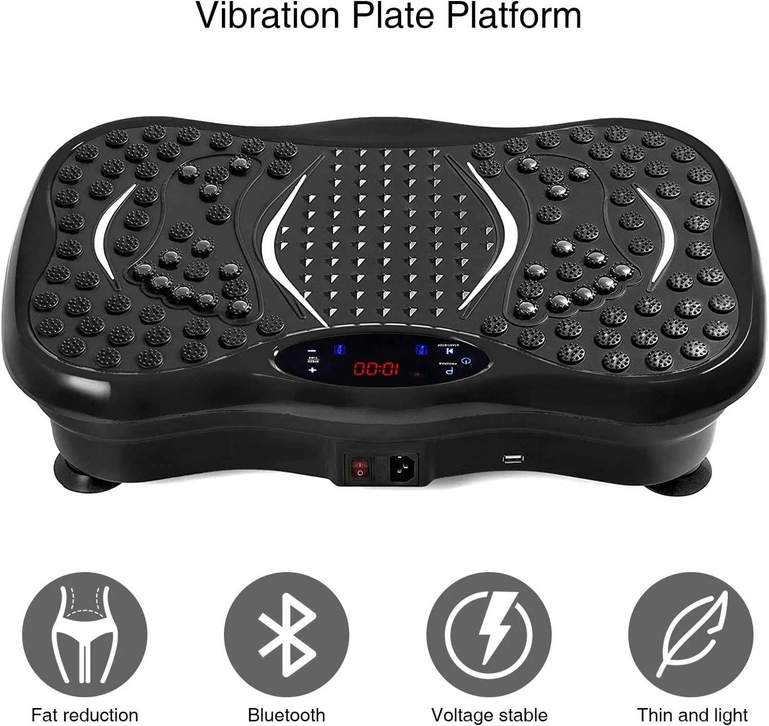 Full-Body Vibration Plate Exercise Machine – 180 Speed Levels, Bluetooth Music, Fitness & Massage Device